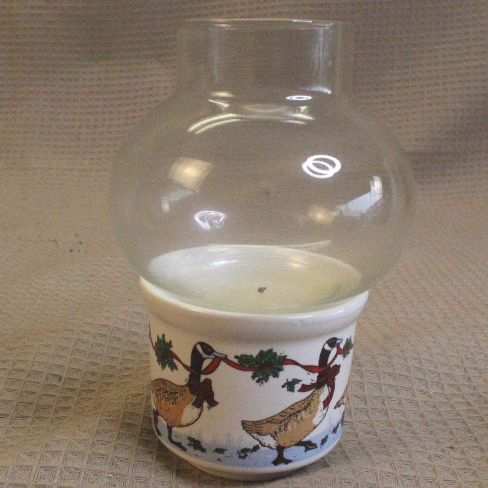 Potpourri Press Petite Love Lite Votive Candle Holder Geese Vintage Cottagecore